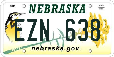 NE license plate EZN638