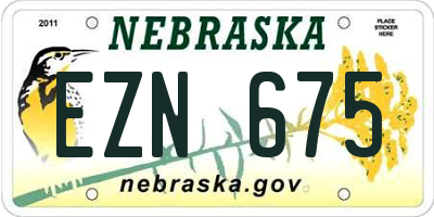 NE license plate EZN675