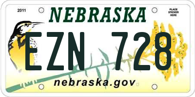 NE license plate EZN728