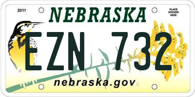 NE license plate EZN732