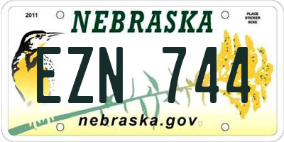 NE license plate EZN744
