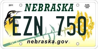 NE license plate EZN750