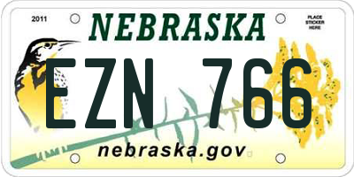 NE license plate EZN766