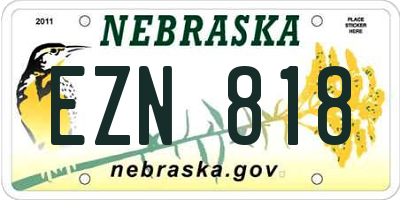 NE license plate EZN818