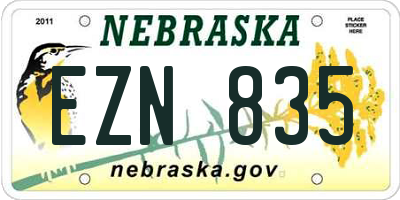 NE license plate EZN835
