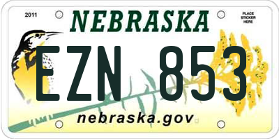 NE license plate EZN853