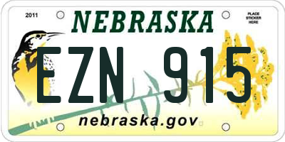 NE license plate EZN915