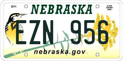 NE license plate EZN956