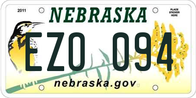 NE license plate EZO094