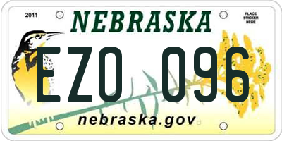NE license plate EZO096