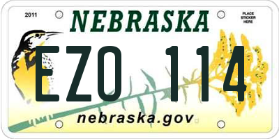 NE license plate EZO114