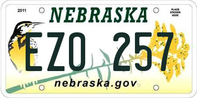 NE license plate EZO257