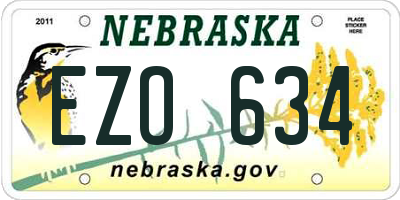 NE license plate EZO634
