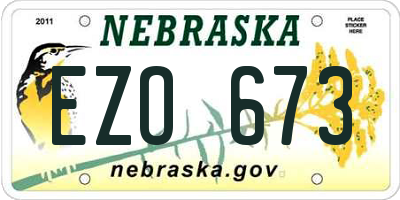 NE license plate EZO673