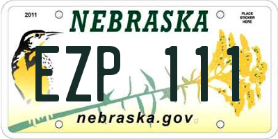 NE license plate EZP111