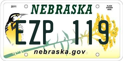 NE license plate EZP119