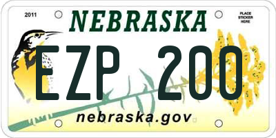 NE license plate EZP200