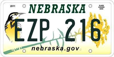 NE license plate EZP216