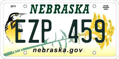 NE license plate EZP459