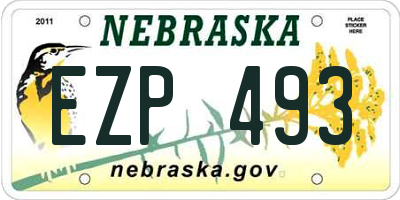 NE license plate EZP493
