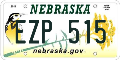 NE license plate EZP515