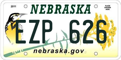 NE license plate EZP626