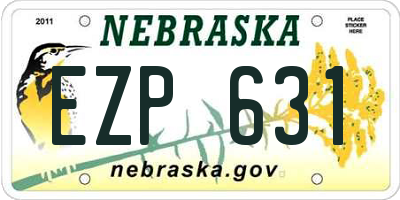 NE license plate EZP631
