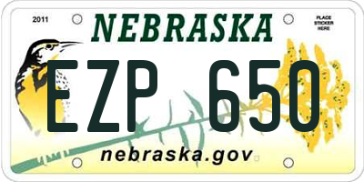 NE license plate EZP650
