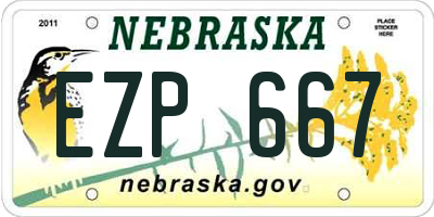 NE license plate EZP667
