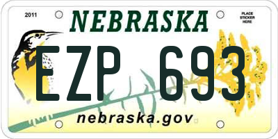 NE license plate EZP693