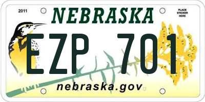 NE license plate EZP701