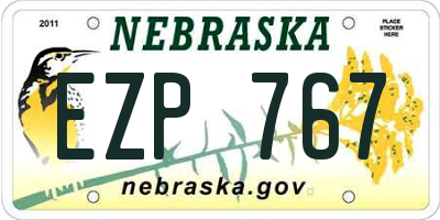 NE license plate EZP767