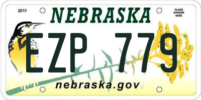 NE license plate EZP779