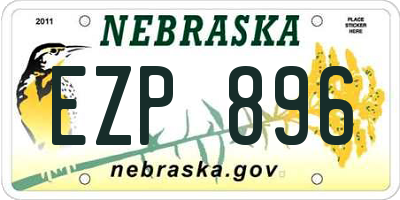 NE license plate EZP896
