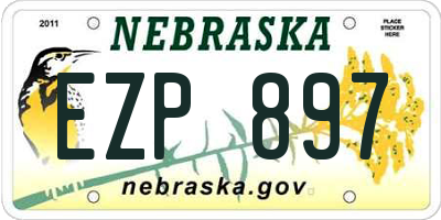 NE license plate EZP897