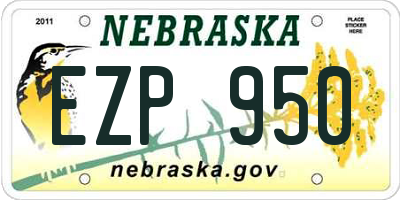 NE license plate EZP950