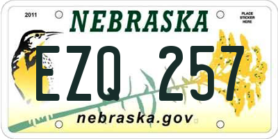 NE license plate EZQ257