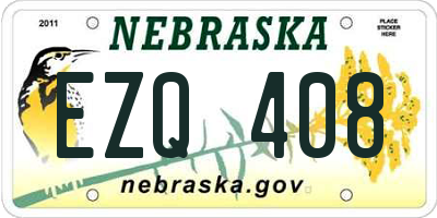 NE license plate EZQ408