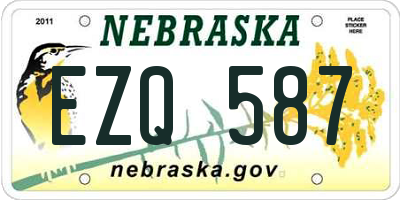 NE license plate EZQ587