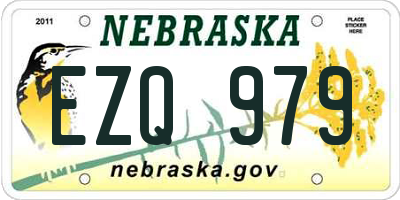 NE license plate EZQ979