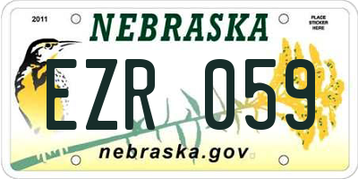 NE license plate EZR059