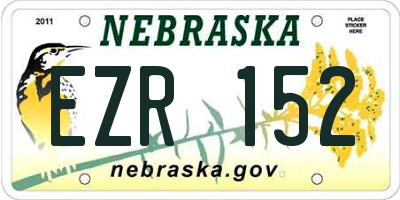 NE license plate EZR152