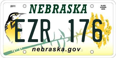 NE license plate EZR176