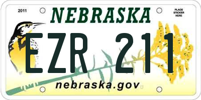 NE license plate EZR211