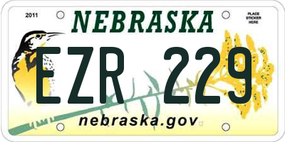 NE license plate EZR229