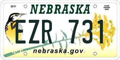 NE license plate EZR731