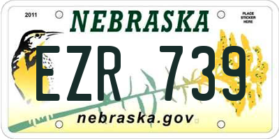 NE license plate EZR739