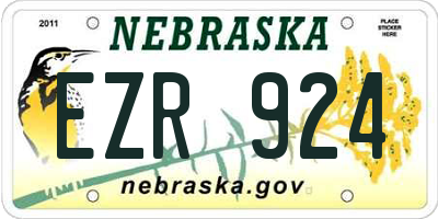 NE license plate EZR924