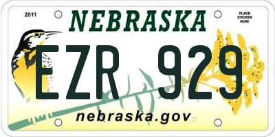 NE license plate EZR929