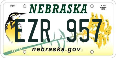 NE license plate EZR957